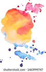 Abstract isolated colorful vector watercolor splash. Grunge element for paper design. Vector illustration