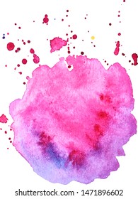 Abstract isolated colorful vector watercolor splash. Grunge element for paper design. Vector illustration