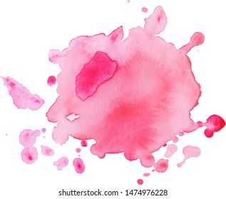 Abstract isolated colorful vector watercolor splash. Grunge element for paper design. Vector illustration