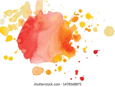Abstract isolated colorful vector watercolor stain. Grunge element for paper design
