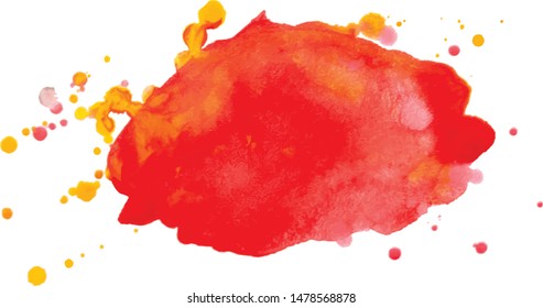 Abstract isolated colorful vector watercolor stain. Grunge element for paper design