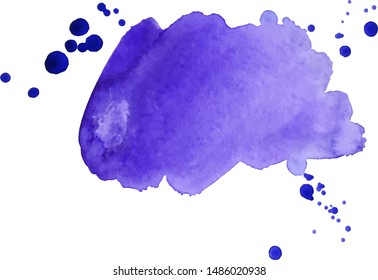 Abstract isolated colorful vector watercolor stain. Grunge element for paper design