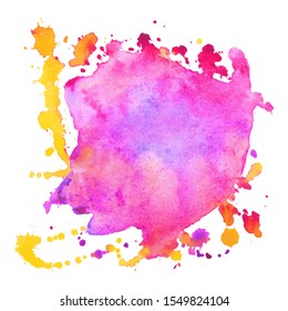 Abstract isolated colorful vector watercolor stain. Grunge element for web design and paper design