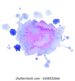 Abstract isolated colorful vector watercolor stain. Grunge element for paper design