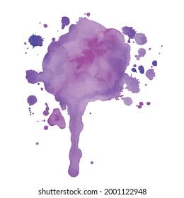 Abstract isolated colorful vector watercolor stain.