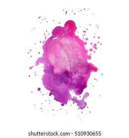 Abstract isolated colorful vector watercolor stain. Grunge element for paper design