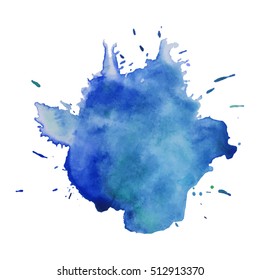 Abstract isolated colorful vector watercolor stain. Grunge element for paper design
