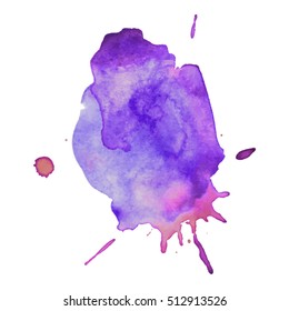 Abstract isolated colorful vector watercolor stain. Grunge element for paper design