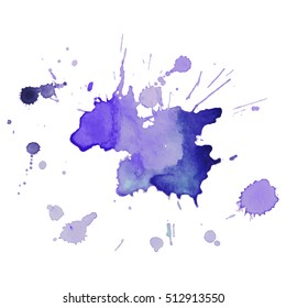 Abstract isolated colorful vector watercolor stain. Grunge element for paper design