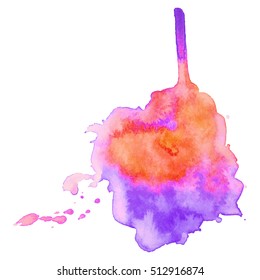 Abstract isolated colorful vector watercolor stain. Grunge element for paper design