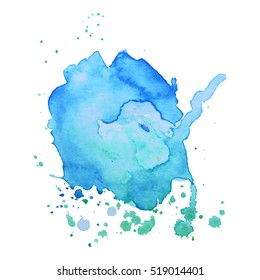 Abstract isolated colorful vector watercolor stain. Grunge element for paper design