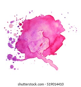 Abstract isolated colorful vector watercolor stain. Grunge element for paper design