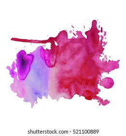 Abstract isolated colorful vector watercolor stain. Grunge element for paper design