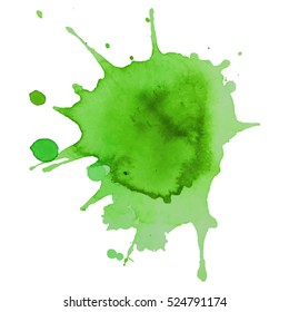 Abstract isolated colorful vector watercolor stain. Grunge element for paper design