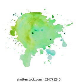 Abstract isolated colorful vector watercolor stain. Grunge element for paper design