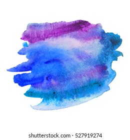 Abstract isolated colorful vector watercolor stain. Grunge element for paper design