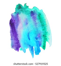 Abstract isolated colorful vector watercolor stain. Grunge element for paper design