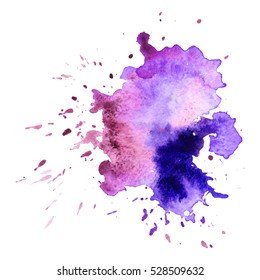 Abstract isolated colorful vector watercolor stain. Grunge element for paper design