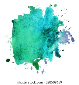 Abstract isolated colorful vector watercolor stain. Grunge element for paper design