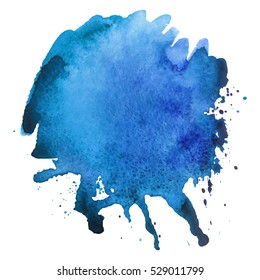 Abstract isolated colorful vector watercolor stain. Grunge element for paper design