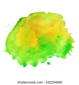 Abstract isolated colorful vector watercolor stain. Grunge element for paper design
