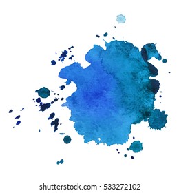 Abstract isolated colorful vector watercolor stain. Grunge element for paper design