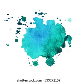Abstract isolated colorful vector watercolor stain. Grunge element for paper design