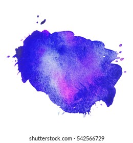 Abstract isolated colorful vector watercolor stain. Grunge element for paper design