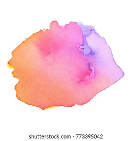 Abstract isolated colorful vector watercolor stain. Grunge element for paper design. Vector illustration