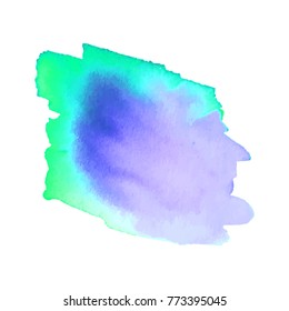 Abstract isolated colorful vector watercolor stain. Grunge element for paper design. Vector illustration