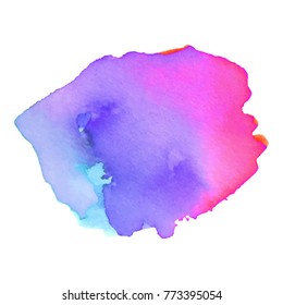 Abstract isolated colorful vector watercolor stain. Grunge element for paper design. Vector illustration