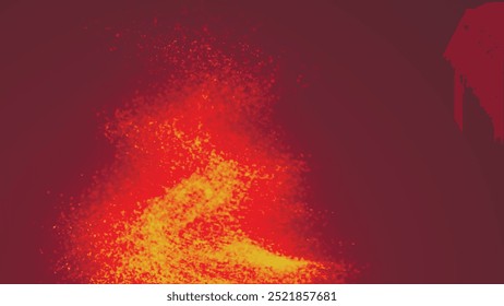 Abstract isolated fiery glowing particles on a black background fly up. Fire motion isolated on black background. Fire sparks on a dark background. Fire Animation. Flying Embers from fire. 3D renderin