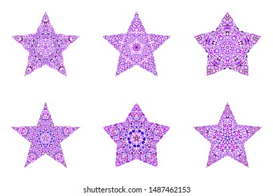 Abstract isolated flower star shape set - ornamental vector design element from geometric shapes