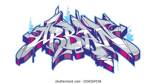 Abstract Isolated Graffiti Street Art Style Word Urban Lettering Vector Illustration 