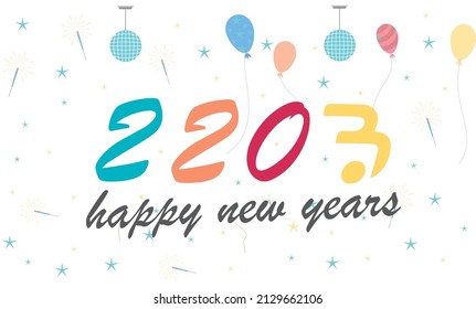 Abstract isolated graphic design template. Decorative numbers two, zero and three.2023 A Happy New Year congrats.