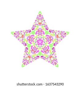 Abstract isolated gravel ornament star polygon - colorful pentagonal geometrical vector element
