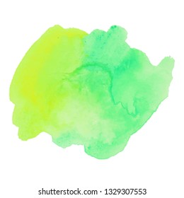 Abstract isolated green vector watercolor banner. Grunge element for paper design. Vector illustration