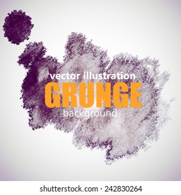 Abstract isolated grunge black ink stain.Vector illustration.