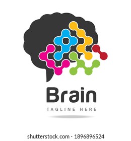 Abstract isolated logo smart brain maze puzzle background.Design template icon smart games,sign intelligence quotient,symbol advance mind brain,identity start up.Vector illustration business company