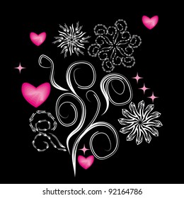 abstract isolated love branch. vector illustration