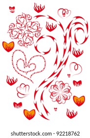 abstract isolated love branch. vector illustration