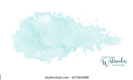 Abstract isolated mint watercolor splash. Stain artistic vector used as being an element in the decorative design of invitation, cards, cover or banner.