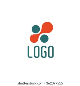 Abstract isolated modern vector logo. Designed molecular icon. Medical symbol. Paint image. Virus sign.Artistic illustration.
