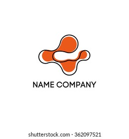 Abstract isolated modern vector logo. Designed molecular icon. Medical symbol. Paint image. Virus sign.Artistic illustration.