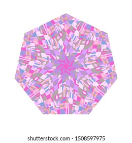 Abstract isolated mosaic pattern heptagon shape - heptagonal ornamental colorful vector element with geometrical shapes