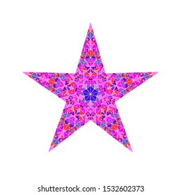 Abstract isolated mosaic star shape - colorful geometrical vector element from triangle tiles
