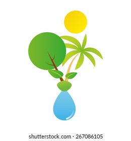 Abstract isolated natural icon on a white background. Vector illustration