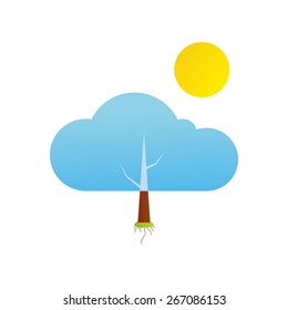 Abstract isolated natural icon on a white background. Vector illustration