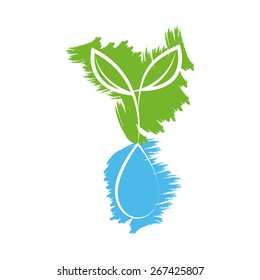 Abstract isolated natural icon on a white background. Vector illustration