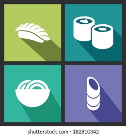abstract isolated objects allusive to Japanese culture